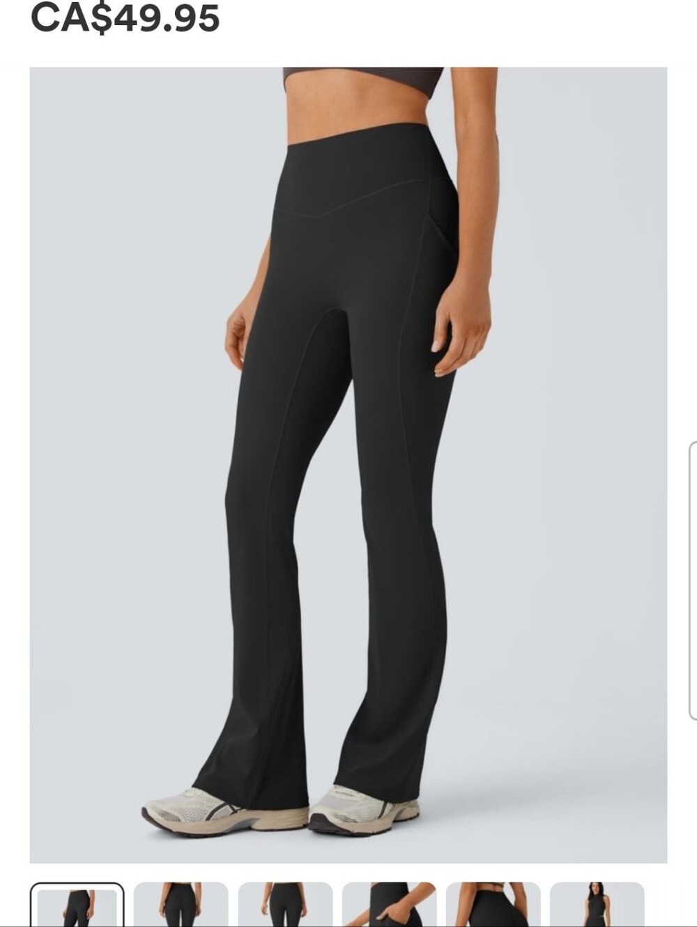 Halara Softly Zero High Waisted Tummy Control Black Flare Leggings Medium Petite